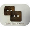 Bouton carré 20 mm effet bois – Naturel & chic pour couture
