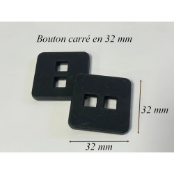 Bouton carré noir 32 mm – Chic, moderne et résistant pour couture