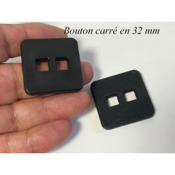Bouton carré noir 32 mm – Chic, moderne et résistant pour couture