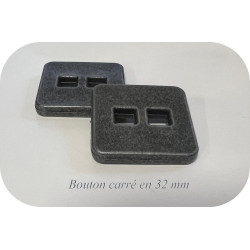 Bouton carré 32 mm – Effet métal brossé – Chic, moderne et résistant pour couture