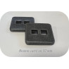 Bouton carré 32 mm – Effet métal brossé – Chic, moderne et résistant pour couture