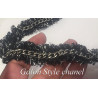 Galon style Chanel noir avec chaîne – mercerie haut de gamme au mètre