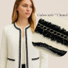 Galon style Chanel noir avec chaîne – mercerie haut de gamme au mètre