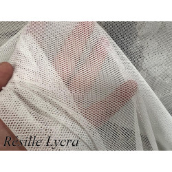 Tissu Résille Lycra Blanche – 1m30 de Large – Extensible Bi-stretch