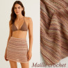 Tissu Maille Crochet Multicolore – Style Tricot Ajourné – Vendu au Mètre