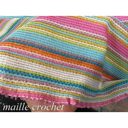 Tissu maille crochet multicolore – au mètre