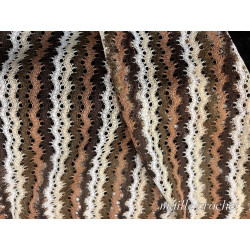 Tissu maille crochet ondulée marron-beige – au mètre