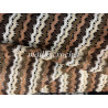 Tissu maille crochet ondulée marron-beige – au mètre