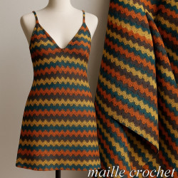 Tissu maille crochet zigzag...