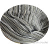 Tissu maille crochet rayé noir et blanc – au mètre
