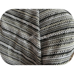 Tissu maille crochet rayé noir et blanc – au mètre