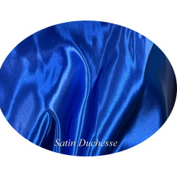 Satin Duchesse Bleu Royal – Tissu Haut de Gamme :  L'Éclat Raffiné pour des Créations Couture d'Exception.