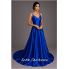Satin Duchesse Bleu Royal – Tissu Haut de Gamme :  L'Éclat Raffiné pour des Créations Couture d'Exception.