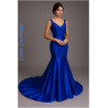 Satin Duchesse Bleu Royal – Tissu Haut de Gamme :  L'Éclat Raffiné pour des Créations Couture d'Exception.