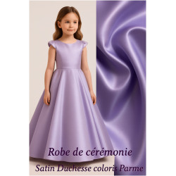 Satin Duchesse Parme – Tissu haut de gamme au mètre – :  L'Éclat Raffiné pour des Créations Couture d'Exception.