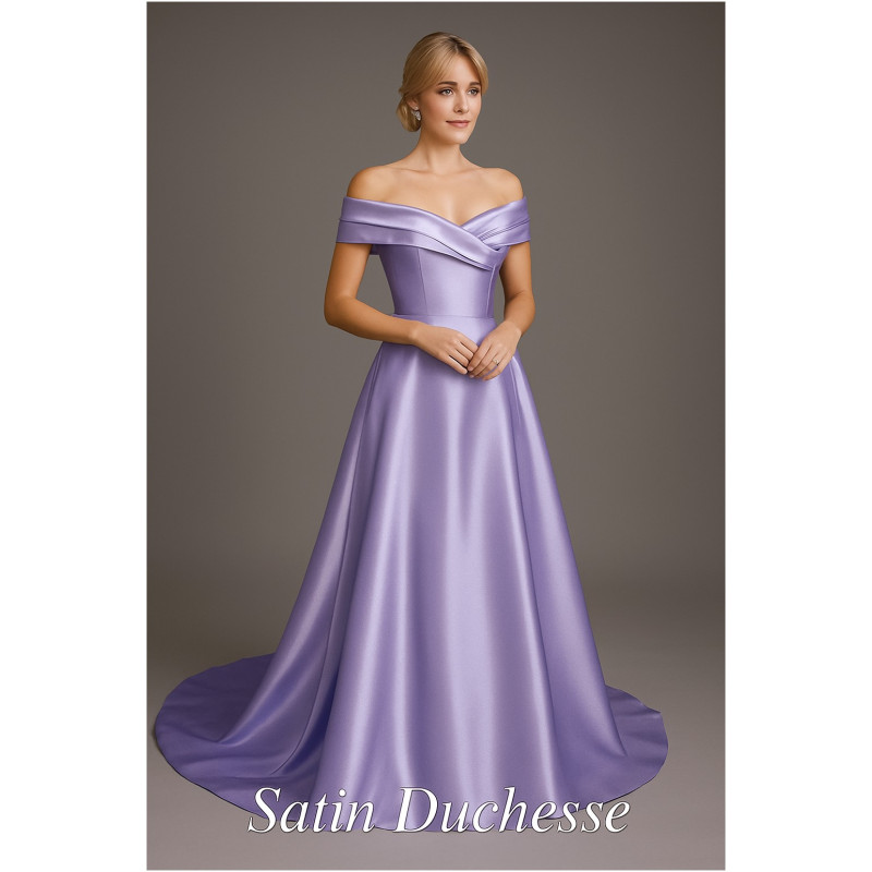 Satin Duchesse Parme – Tissu haut de gamme au mètre – :  L'Éclat Raffiné pour des Créations Couture d'Exception.