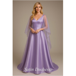 Satin Duchesse Parme – Tissu haut de gamme au mètre – :  L'Éclat Raffiné pour des Créations Couture d'Exception.