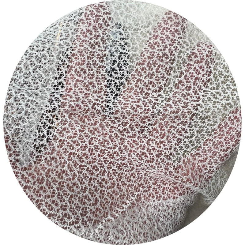 Tulle Résille Tissé Imprimé Lycra Blanc Au Mètre  Pour Lingerie, Justaucorps.
