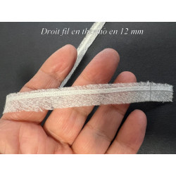 Thermocollant droit Fil Ruban Au Mètre en 12 mm blanc pour tissus