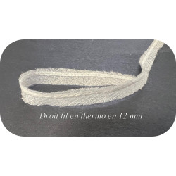 Thermocollant droit Fil Ruban Au Mètre en 12 mm blanc pour tissus