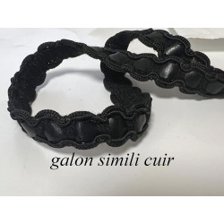 Galon Ruban En Simili Cuir passementrie noir A Coudre Pour Loisirs Créatifs Et Décorations.