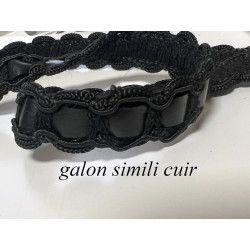 Galon Ruban En Simili Cuir passementrie noir A Coudre Pour Loisirs Créatifs Et Décorations.