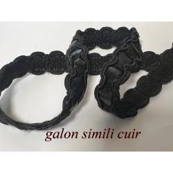 Galon Ruban En Simili Cuir passementrie noir A Coudre Pour Loisirs Créatifs Et Décorations.