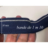Bande De Bord-Cote élasthanne, Bleu marine et fil argenté Argent  Au Mètre. - vendu par bande de 1 m  10