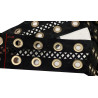 Ruban Daim Noir 5,5 cm avec Œillets Dorés - Galon au Mètre