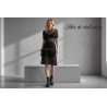 Ruban Daim Noir 5,5 cm avec Œillets Dorés - Galon au Mètre