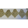 Galon Ruban Brodé Doré OR En Perles Blanches Et Strassé  Pour Décorations Caftans Et Customisations.