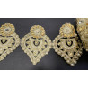 Galon Ruban Brodé Doré OR En Perles Blanches Et Strassé  Pour Décorations Caftans Et Customisations.