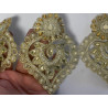 Galon Ruban Brodé Doré OR En Perles Blanches Et Strassé  Pour Décorations Caftans Et Customisations.