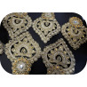 Galon Ruban Brodé Doré OR En Perles Blanches Et Strassé  Pour Décorations Caftans Et Customisations.