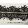 "Dentelle Chantilly fine Noire en 7 cm au Mètre : Élégance Intemporelle "