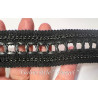 Galon Style Chanel 35mm Noir - Ruban Simili Cuir et Chaîne Tressée Haute Couture