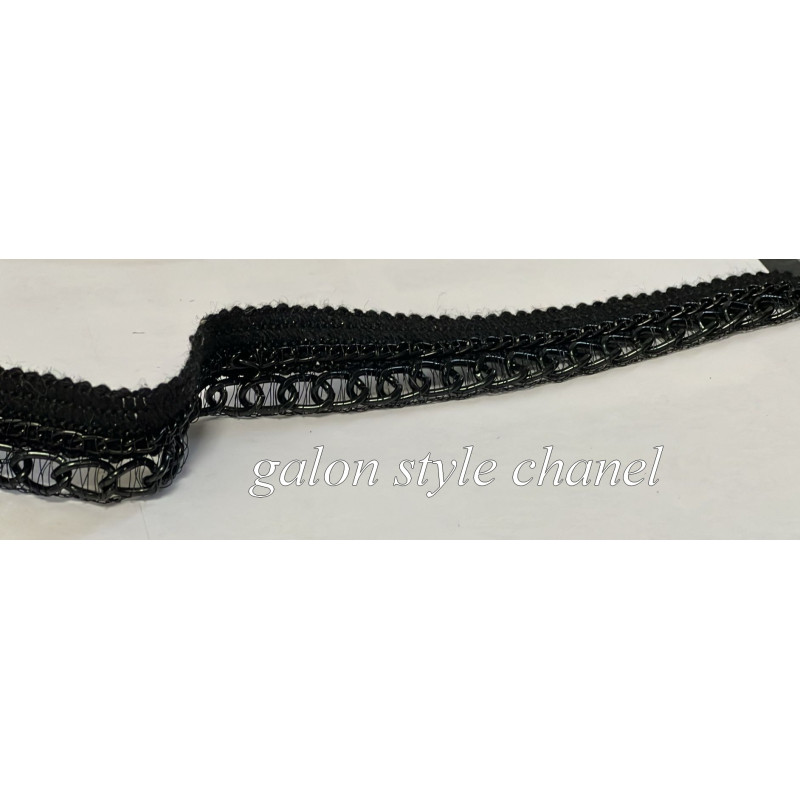 Galon Style Chanel Noir - Ruban et Chaîne noir Haute Couture