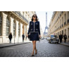 Tissu Style Chanel Laine et Soie 145 cm - Bleu Marine