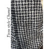 Tissu Tweed Haute Couture Pied-de-Poule Noir et Blanc - 145 cm
