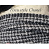 Tissu Tweed Haute Couture Pied-de-Poule Noir et Blanc - 145 cm