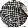 Tissu Tweed Haute Couture Pied-de-Poule Noir et Blanc - 145 cm
