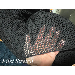 Tissu Filet Lycra au Mètre Noir en 1 m 50 de Large -  Maille Ajourée 4mm