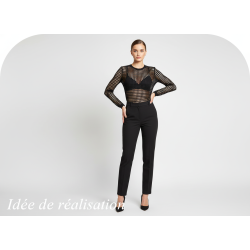 Tissu Filet Lycra au Mètre Noir en 1 m 50 de Large -  Maille Ajourée 4mm