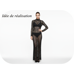 Tissu Filet Lycra au Mètre Noir en 1 m 50 de Large -  Maille Ajourée 4mm
