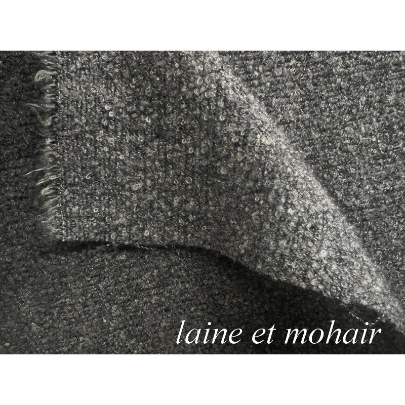 Tissu Mohair et Laine – Couleur Gris chiné : Élégance et Confort pour la Haute Couture