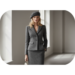 Tissu Mohair et Laine – Couleur Gris chiné : Élégance et Confort pour la Haute Couture