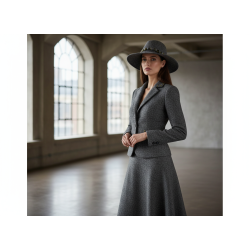 Tissu Mohair et Laine – Couleur Gris chiné : Élégance et Confort pour la Haute Couture