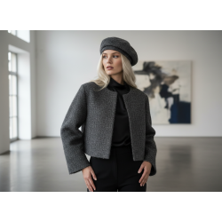 Tissu Mohair et Laine – Couleur Gris chiné : Élégance et Confort pour la Haute Couture