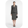 Tissu Style "Chanel" Tweed Lurex Au Mètre En Gris Chiné Haute  Couture.