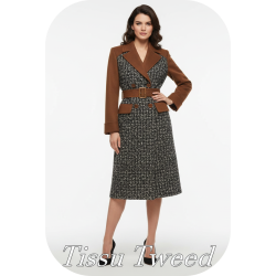 Tissu Style "Chanel" Tweed Lurex Au Mètre En Gris Chiné Haute  Couture.